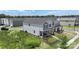 Aerial view of home showing the fenced yard, and surrounding neighborhood at 135 Orson Oaks Ln, Pineville, NC 28134