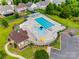 Aerial view of a community pool featuring ample lounging space and lush landscaping at 1930 Caprington Dr, Fort Mill, SC 29707