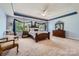 Spacious main bedroom with a tray ceiling, plush carpeting, and natural light at 2630 Filson Ct, Charlotte, NC 28214