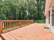 Large wooden deck perfect for outdoor gatherings and relaxation, surrounded by lush greenery at 285 Hannah Ave, Salisbury, NC 28147