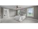 Bedroom featuring neutral walls, carpet, updated fan, and decor at 550 Woodleaf Barber Rd, Cleveland, NC 27013