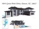 Modern architectural rendering of a lakeside home featuring a pool, balconies and a three car garage at 6644 Goose Point Dr, Denver, NC 28037