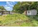 This property features a large vegetable garden and a storage shed in the backyard at 7224 Newell Acres Dr, Charlotte, NC 28215
