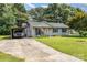 Charming single-story home with well-maintained lawn, carport and patriotic curb appeal at 7224 Newell Acres Dr, Charlotte, NC 28215