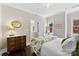 Neutral bedroom with hardwood floors, two windows bringing in natural light, and vintage dresser at 106 N Laurel Ave # 118, Charlotte, NC 28207