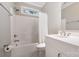 Bathroom with tub/shower combo and vanity with modern fixtures at 1189 Quiet Acres Rd, Rock Hill, SC 29732