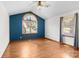 Spacious bedroom showcasing natural light, vaulted ceiling, hardwood floors and a clean design at 160 Walking Horse Run, Stanley, NC 28164