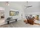 Spacious living room featuring tile floors, high ceilings, and an abundance of natural light at 208 Island View Rd, Mount Holly, NC 28120