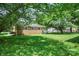 Brick home's expansive backyard with mature trees and a well-maintained lawn at 2215 Hodgin St, Gastonia, NC 28056
