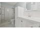 Bathroom featuring a sleek vanity with an undermount sink and a walk-in shower at 703 Dalebrook Ln, Rock Hill, SC 29730