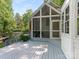 Back porch provides entrance to screened-in porch overlooking luscious greenery at 827 Museum Dr, Charlotte, NC 28207