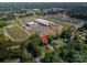 Overhead view of home, showing the proximity to neighborhood school at 110 Leeper Ave, Belmont, NC 28012