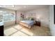 Sunny bedroom featuring carpeted floors and a colorful metal bed frame at 119 Rustling Waters Dr, Mooresville, NC 28117