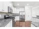 Modern kitchen features stainless steel appliances, granite countertops, and white cabinetry at 120 Carolinian Dr, Statesville, NC 28677