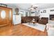 Hardwood floored Living room featuring a fireplace and comfortable neutral colored furniture at 170 Eagle Dr, Salisbury, NC 28144