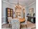 Charming dining room featuring a round table, hardwood floors, and elegant decor at 17709 Sedona Way, Cornelius, NC 28031