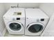Convenient laundry area with modern, white GE washer and dryer at 2726 Tranquil Oak Pl, Charlotte, NC 28206