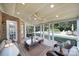 Enclosed sunroom with wicker furniture and view of the swimming pool at 2909 Julian Glen Cir, Waxhaw, NC 28173