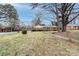 A single-story brick home with a well-manicured lawn and mature trees, offering a blend of comfort and nature at 4601 Mendham Dr, Charlotte, NC 28215