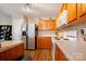 Functional kitchen with ample cabinet space and stainless steel refrigerator at 6340 Ziegler Ln # 148-A, Charlotte, NC 28269