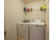 Functional laundry room with washer, dryer, and wire shelving for storage solutions at 6340 Ziegler Ln # 148-A, Charlotte, NC 28269