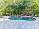 Stunning backyard pool area with lush landscaping and comfortable lounging, ideal for relaxation at 9000 Whirlaway Ln, Waxhaw, NC 28173