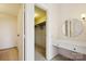 Dressing room with vanity table, mirror and walk-in closet at 1300 Reece Rd # 305, Charlotte, NC 28209