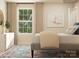 Serene bedroom with light walls, neutral bedding, bright window, and a patterned rug at 3823 Horsham St, Indian Land, SC 29707