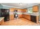Functional kitchen with modern appliances, wooden cabinets, and easy-to-clean tile backsplash at 4732 Meadowfield Rd # L35, Charlotte, NC 28215