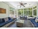 Inviting screened-in porch with comfortable seating and views of the outdoors at 6800 Augustine Way, Charlotte, NC 28270