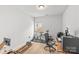 This bedroom is staged as an office, showing its versatility at 7025 Amberhouse Dr, Charlotte, NC 28212