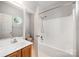 Bathroom featuring tub-shower combination and single sink vanity at 7731 Sedgebrook E Dr, Stanley, NC 28164