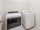 Laundry room with white washer and dryer featuring wire shelving at 7731 Sedgebrook E Dr, Stanley, NC 28164