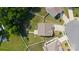 Aerial view showcases the property's layout, featuring a spacious yard and proximity to neighboring homes at 12704 Franklin Square Rd, Charlotte, NC 28213
