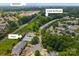 Aerial view of a residential area with pool and surrounding green space, close to uptown at 1326 Anthem Ct, Charlotte, NC 28205