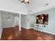 Open-concept living area with kitchen view and stylish hardwood floors at 1326 Anthem Ct, Charlotte, NC 28205