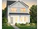 Charming two-story home with white siding, a dark roof, and professionally landscaped yard at 14020 Penbury Ln # 329, Charlotte, NC 28278
