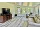 Comfortable living room features a mounted TV, neutral paint, lots of natural light, and gray-toned flooring at 2921 Heavners Farm Ct, Lincolnton, NC 28092