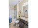 Bathroom featuring shower, bathtub, and granite countertop sink and vanity at 3835 Norman View Dr, Sherrills Ford, NC 28673