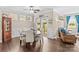 Dining room featuring a round table, chair seating, and view to backyard at 3835 Norman View Dr, Sherrills Ford, NC 28673
