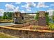 Stone-clad Bridgewater entrance sign with a waterfall feature and manicured landscaping at 3835 Norman View Dr, Sherrills Ford, NC 28673