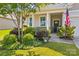 Inviting front porch with well-kept garden and charming front door at 3835 Norman View Dr, Sherrills Ford, NC 28673