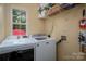 Functional laundry room with modern washer and dryer, convenient shelving, and natural light at 512 Veloce Trl, Fort Mill, SC 29715