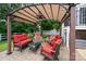 Outdoor patio featuring a covered seating area with stylish red furniture at 512 Veloce Trl, Fort Mill, SC 29715