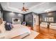 Inviting main bedroom features elegant decor, dark walls, and a cozy sitting area at 600 Beauhaven Ln, Waxhaw, NC 28173