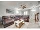 Inviting living room featuring a large sectional sofa, a stylish coffee table, and natural light at 713 Torrey Pines Ln, Fort Mill, SC 29715