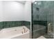 Well-lit bathroom featuring an integrated soaking tub and tiled standing shower at 795 Peninsula Dr, Davidson, NC 28036