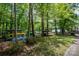 Organized canoe and kayak storage racks surrounded by trees, providing convenient access to water activities at 795 Peninsula Dr, Davidson, NC 28036