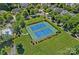 An aerial view of tennis courts in a well maintained and beautifully landscaped community at 9427 Gilpatrick Ln # 5, Huntersville, NC 28078