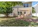 Backyard with patio, table and chairs under a shade attached to the home at 1112 Wagner Ave # 335, Fort Mill, SC 29715